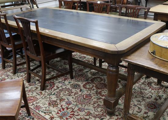 An oak library table W.231cm
